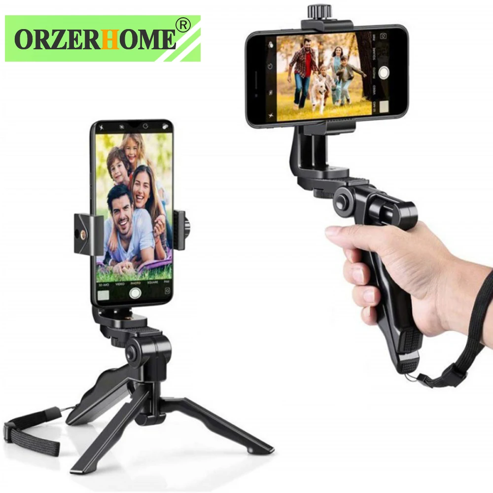 ORZERHOME 360 Degree Ratation Handheld Mini Tripod Phone Bluetooth Selfie Stick Stabilizer Travel Bracket Cellphone Holder Mount