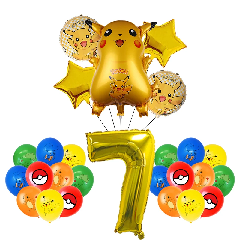 Pikachu Birthday Party Decorations – Balloons, Tableware & Backdrop Set 4