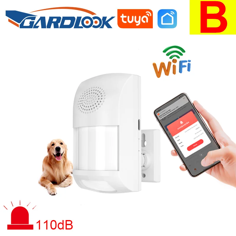 Tuyasmart WiFi Motion Sensor Alarm PIR Infrared Detector Pet Immune Detection Security Anti-thief System Tuya Smart Life APP home security keypad Alarms & Sensors