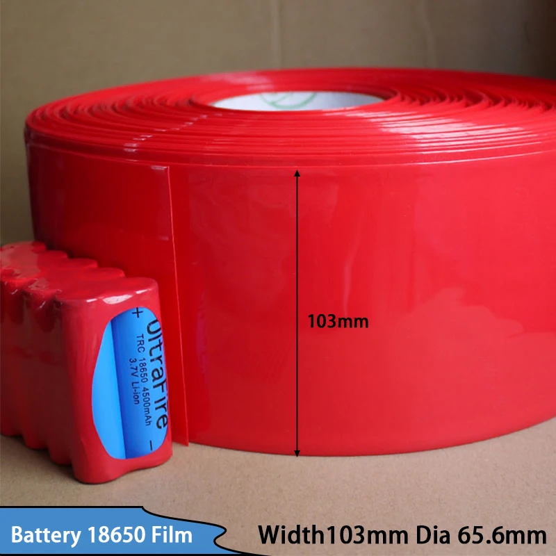 Tubo Termorretráctil De PVC - 70mm Ancho Plano, 2m Largo, Para Baterías 18650, Transparente, Encoge A 80°C