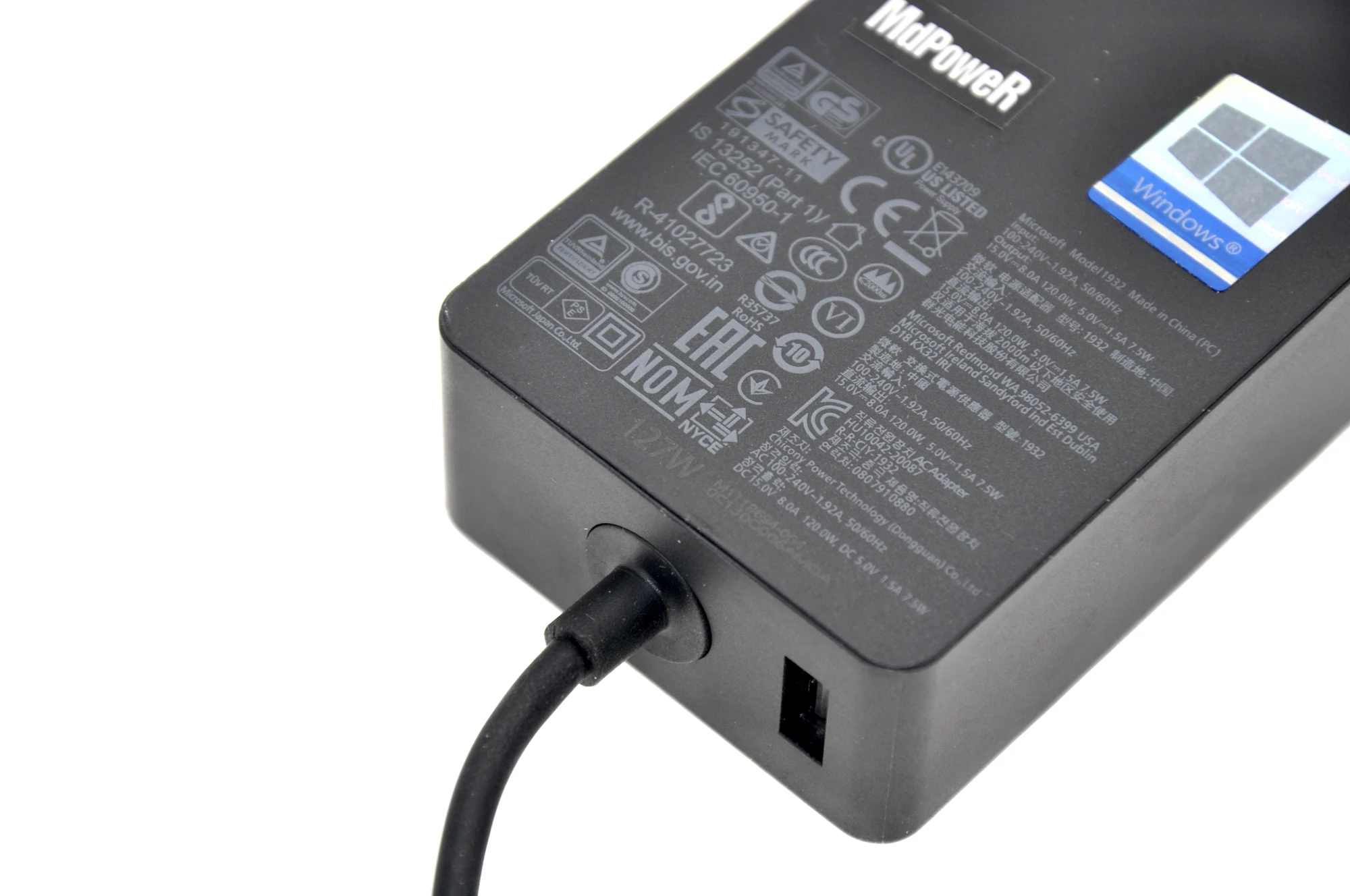 Power Charger 127W 15V 8A with 5V 1.5A USB for Microsoft Surface Laptop Surface Book 3 2 Go Pro 6 7 Model 1932
