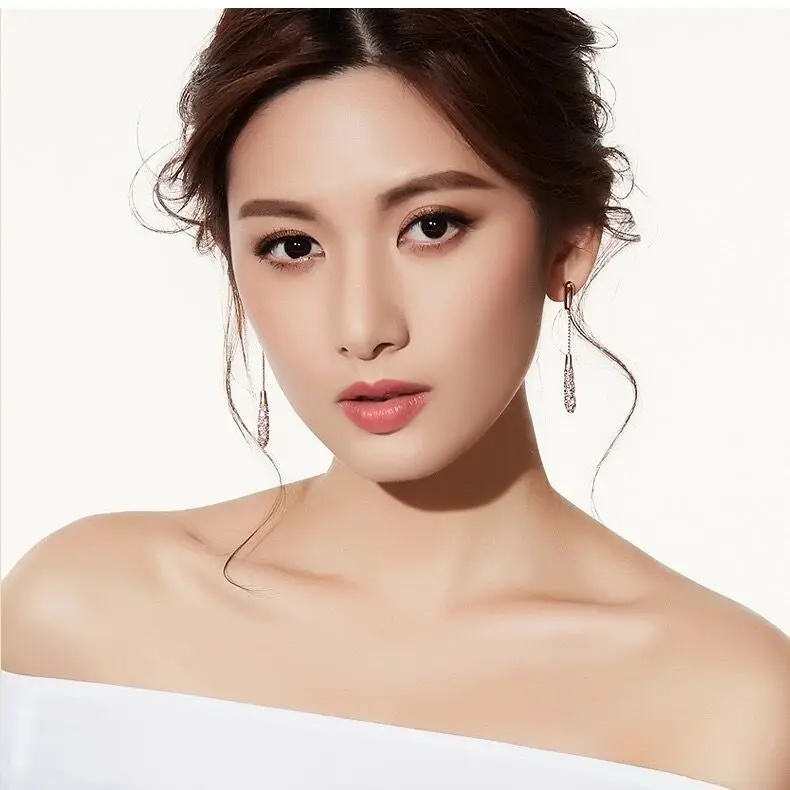2021 new drop-shaped alloy long earrings, elegant women's fashion earrings, jewelry