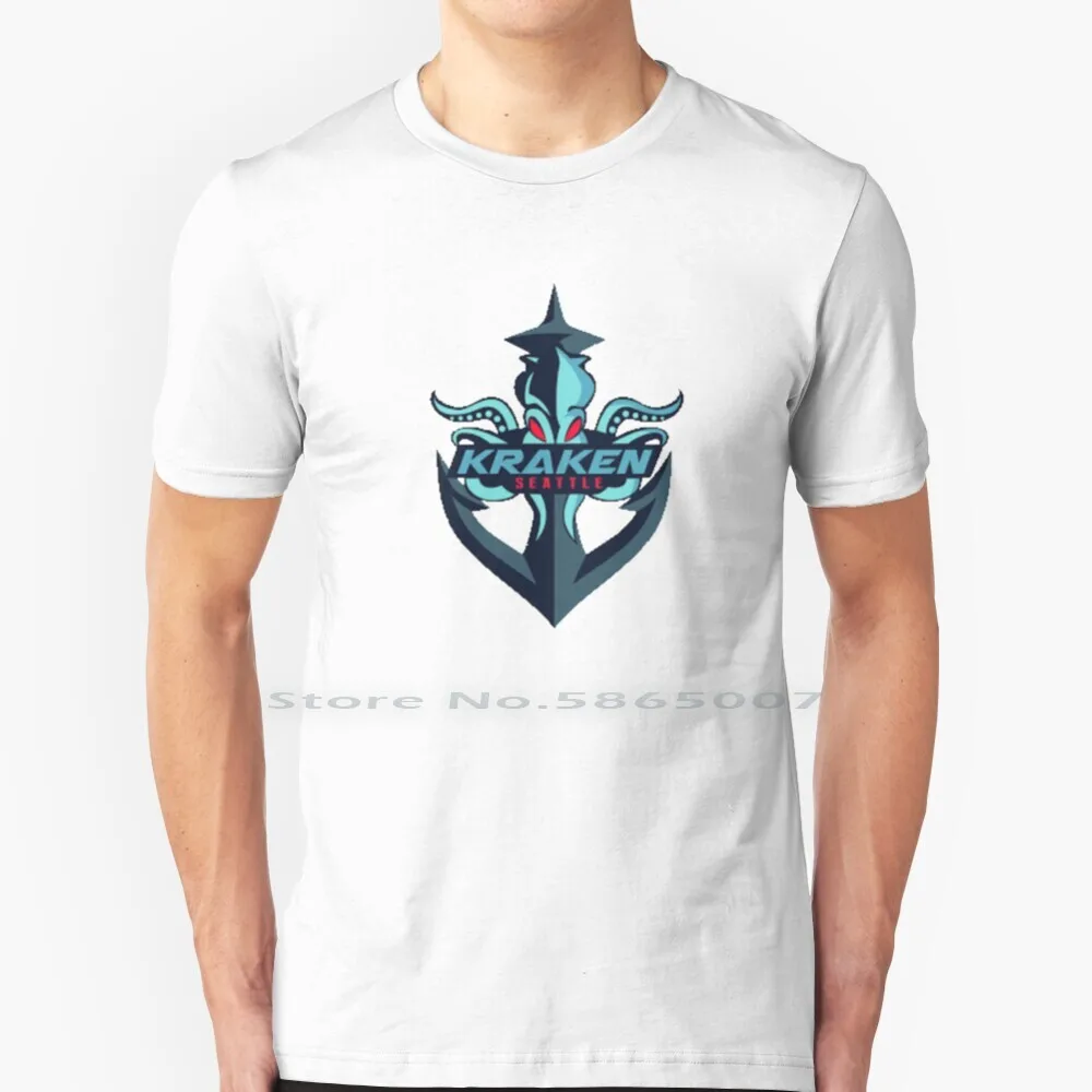 Kraken, Rilascia La Maglietta Kraken (Vintage Hockey ) T Shirt 100% Cotone Kraken Hockey Kraken Logo Relax The Kraken Release The
