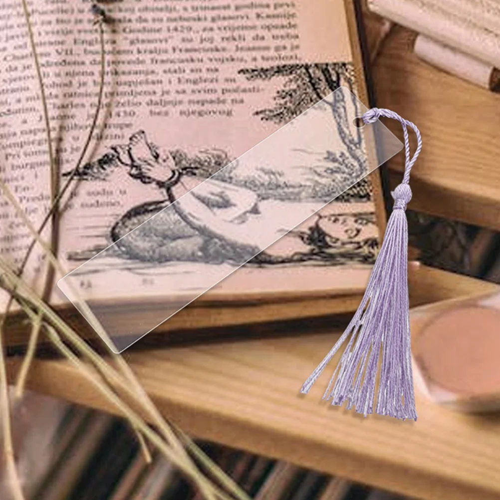 

15 Sets of Clear Acrylic Bookmarks Blank DIY Acrylic Bookmark Acrylic Markers with Tassels