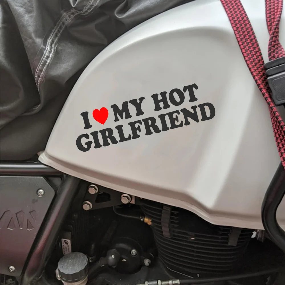Heartwarming 'I Love My Hot Girlfriend' Vinyl Bumper Sticker - Waterproof & Humorous Decal