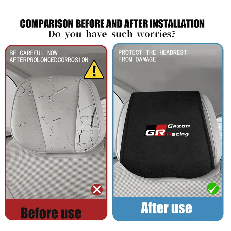 자동차 머리 받침 커버 시트 헤드 베개 목 머리 받침 커버 도요타 GR MN Hilux Aygo TDR Yaris Corolla Rav4 CHR Auris