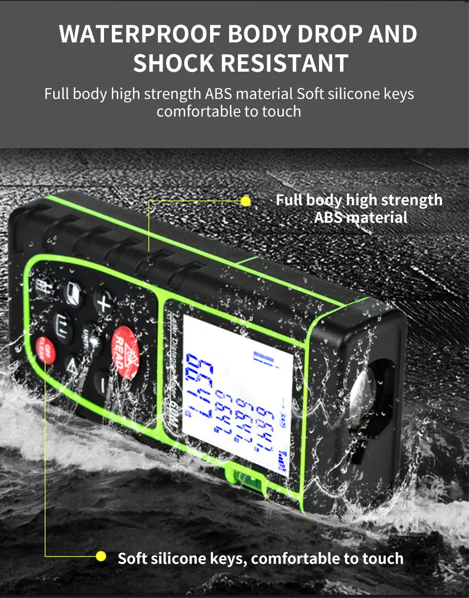 Laser Distance Meter 40M 60M 80M 100M Rangefinder Tape Range Finder Build Meas