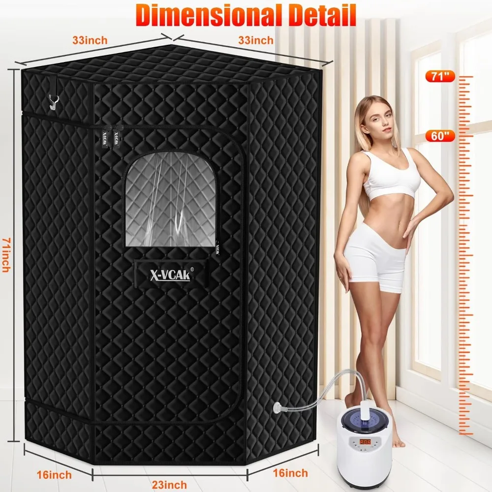 Extra Large Sauna Box, Steam Sauna, Portable Sauna for Home, Sauna Tent with 3L Steamer, Folding Chair and Remote Control 5