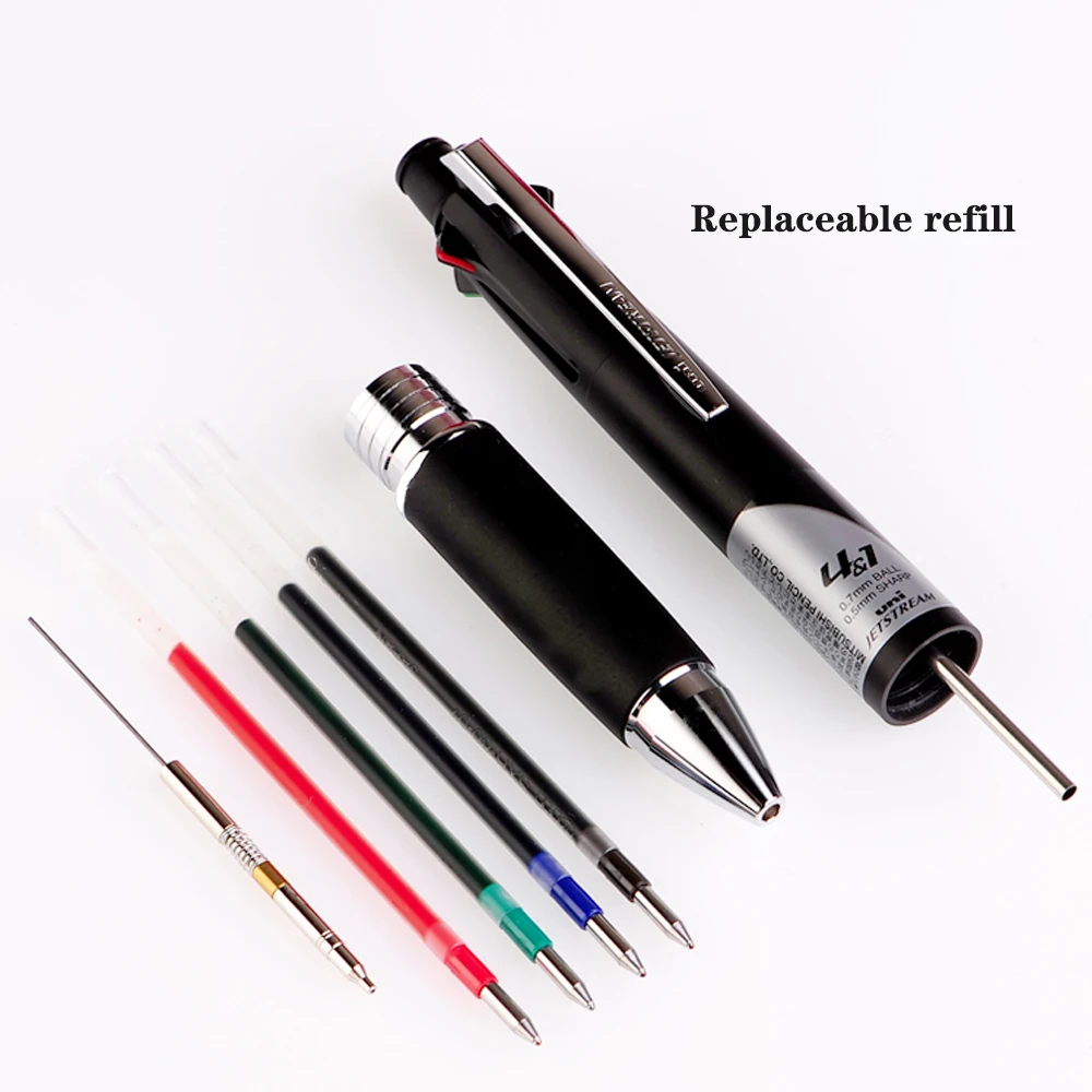Japan UNI Multi-function Ballpoint Pen MSXE5-1000-05 07 JETSTREAM Four Color Gel Pen+Mechanical Pencil Office Stationery
