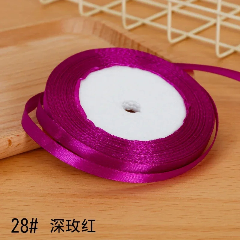 Elegant 6mm Satin Ribbon for DIY Crafts and Gift Wrapping
