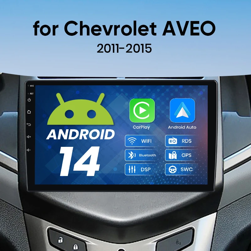Wireless CarPlay Android Auto Radio For Chevrolet Aveo 2 Sonic T300 2011-2015 Car Multimedia Player GPS 2din Autoradio Stereo BT
