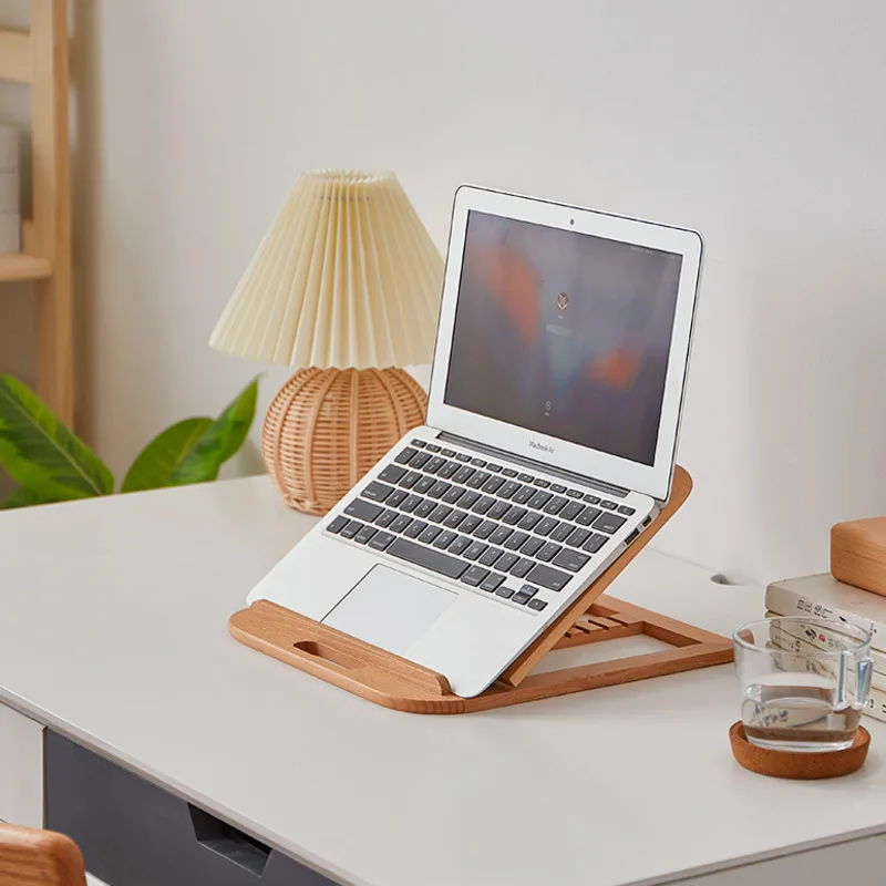Wood Laptop Notebook Holder Computer Support For MacBook Air Pro 11-16 Height Adjustable Flat Mini Shelf OYIXINGER