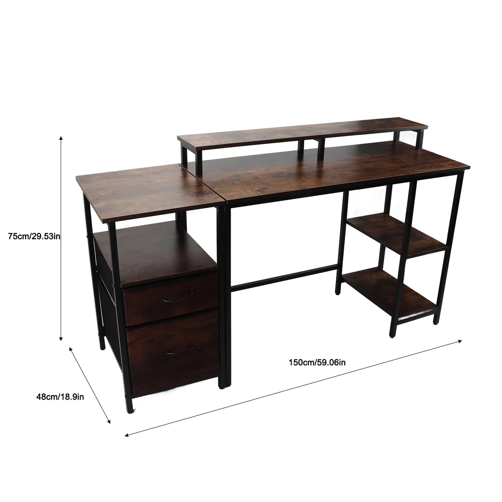 Home Office Computer Desk Industrial Computer Table Vintage Computer Desk with Raised Shelf for Home Office Computer Desk 6