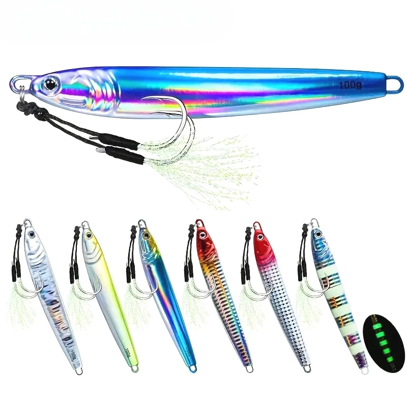 

Metal Jig Shore Casting Spoon Bait 7pcs Artificial Long Casting Luminous Fishing Slow Spinning Hard Lure Tackle