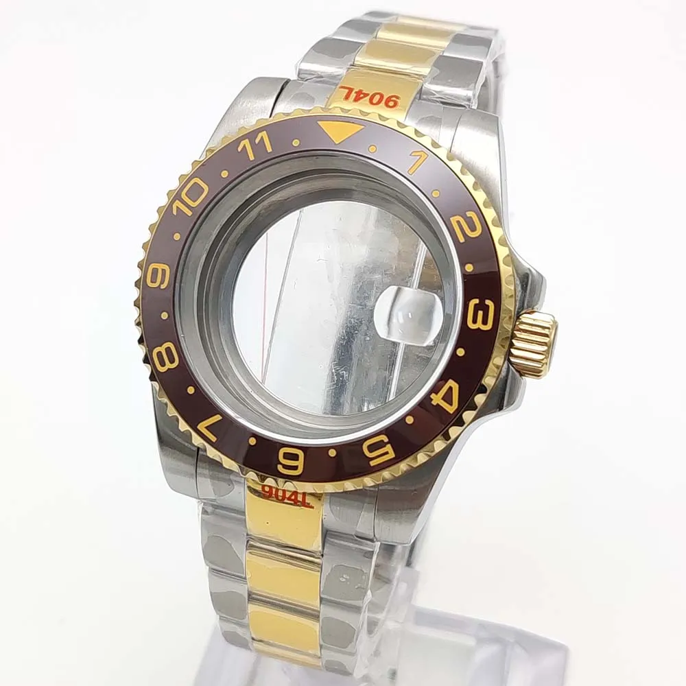 Men's Gold Sandwich Case Automatic Watch with Sapphire Glass, 40mm Water Resistant Design