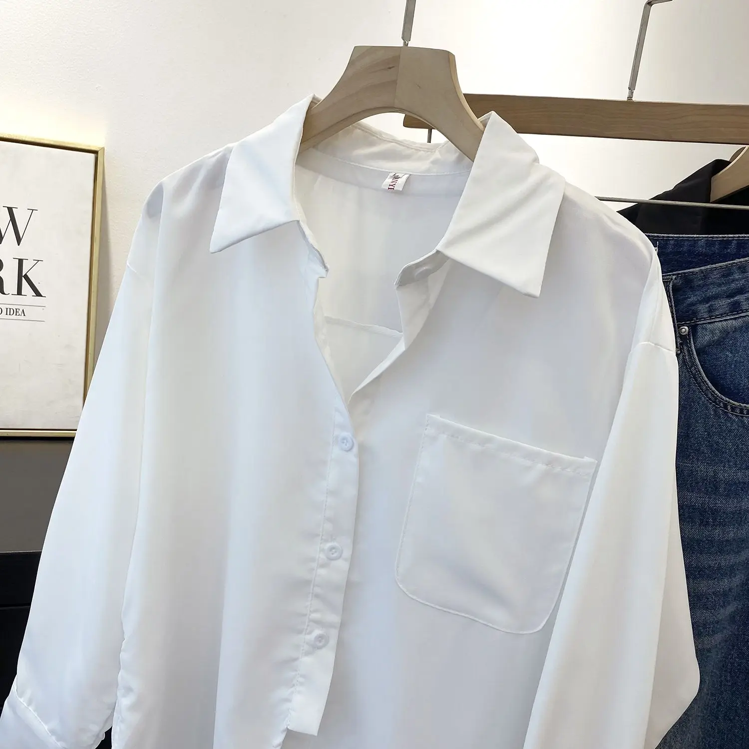 white shirt for women with loose summer design transparent chiffon sun protection shirt, jacket cardigan