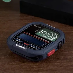 Enhanced Protective Bumper Case with Silicone Strap - Series 11 10 46mm (Dark blue)