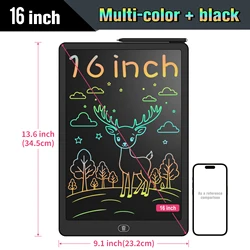 Large Vibrant Color LCD Drawing Tablet with Erasable Screen - Perfect Educational Toy (Black)