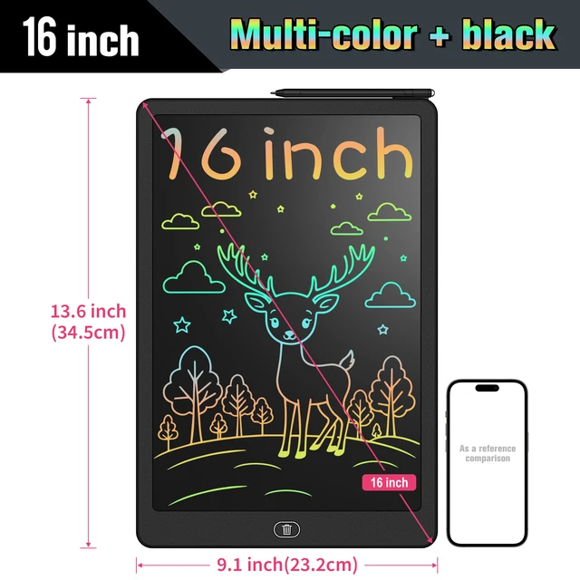16 Inch LCD Writing Tablet, Large Electronic Drawing Board with Vibrant Colors, Erasable Screen, Perfect Educational Toys 4