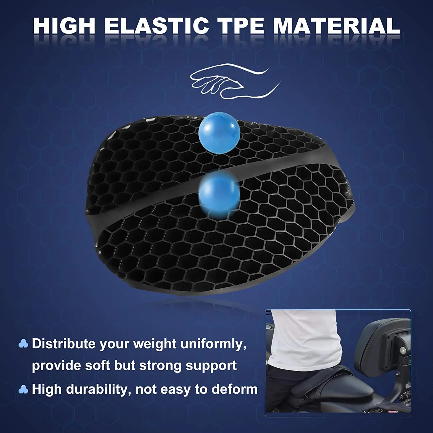 Motorcycle Seat Cushion Anti-Slip Inflatable 3D Blow Air Cushion Breathable Relief Ride Seat Pad Motorbike Accessories