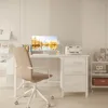 White Computer Desk with Fabric File Drawers Cabinet, 47 Inch Computers Desks 1