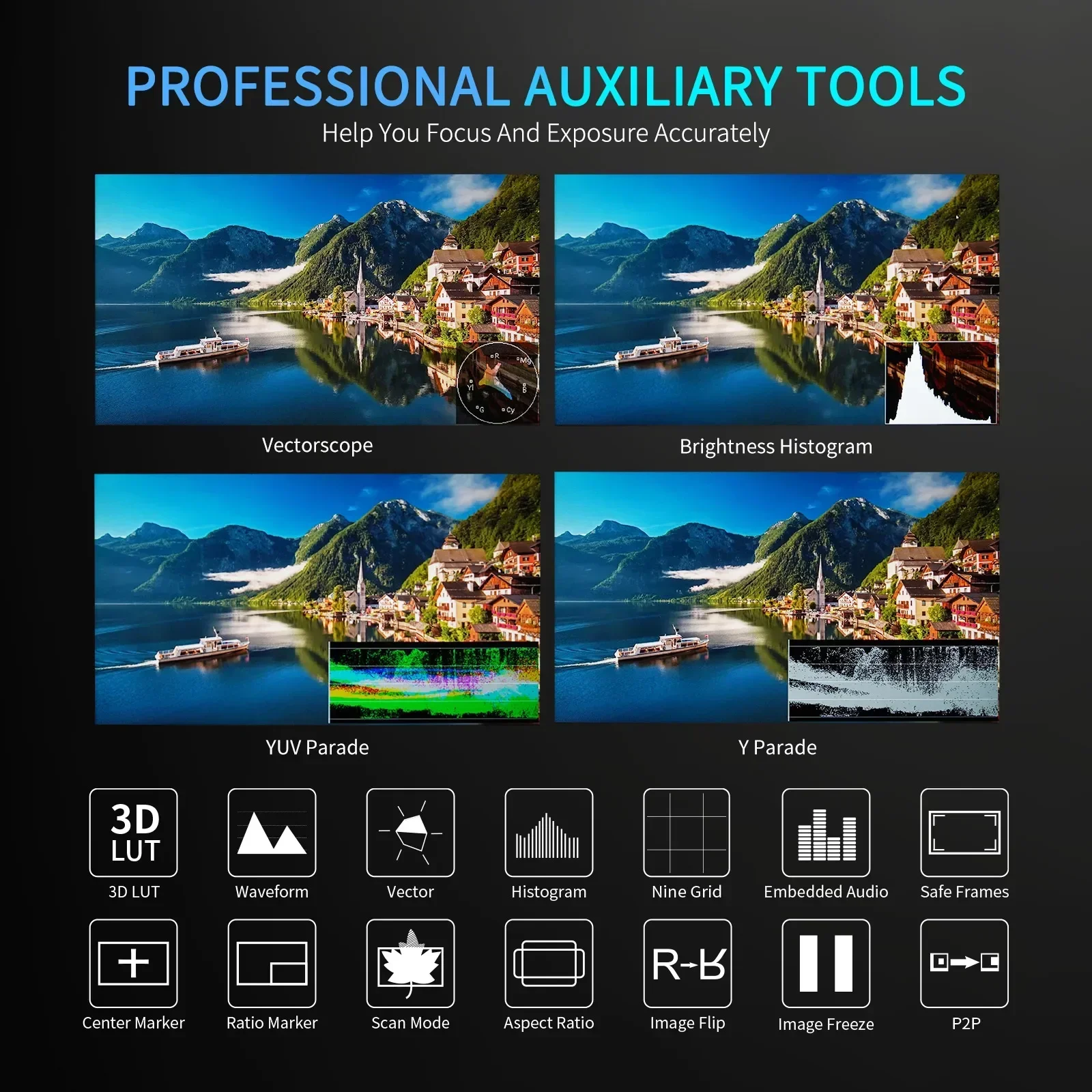 FEELWORLD LUT5E 5.5 Inch 1600nit Touch Screen Field Monitor DSLR Camera F970 External Power and Install Kit 4K HDMI 1920X1080