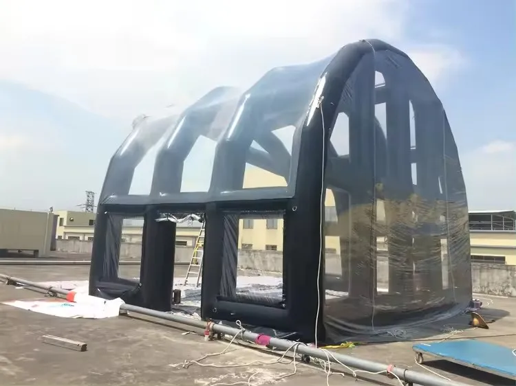 airtight outdoor portable transparent inflatable stage cover, commercial inflatable stage tent