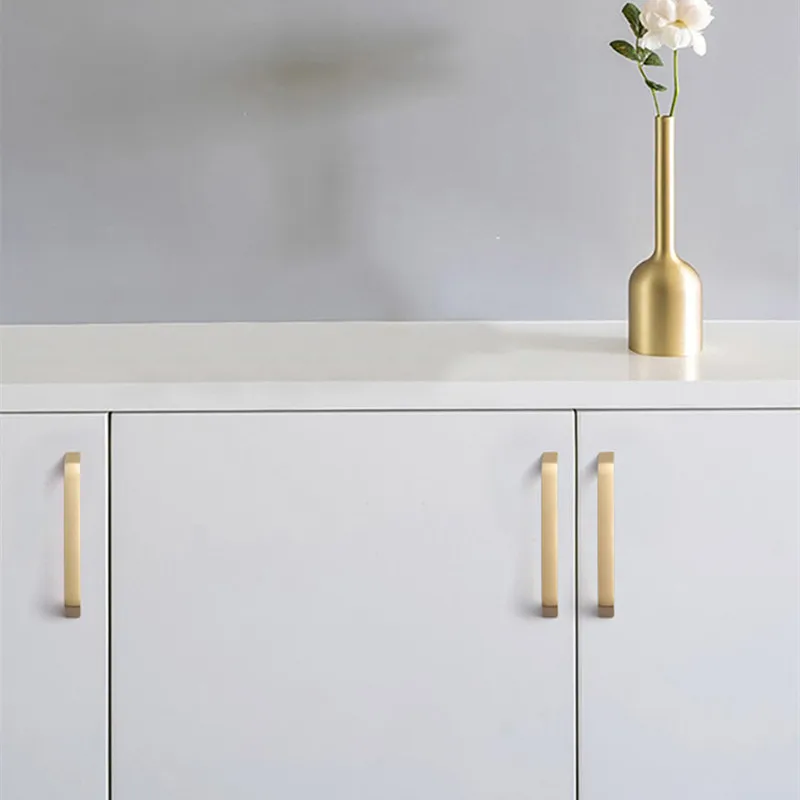 1PC Sand Gold Cabinet Door Handles Zinc Alloy Wardrobe Drawer Door Pulls European Light Luxury Furniture Handle Hardware furniture handles kitchen door handles