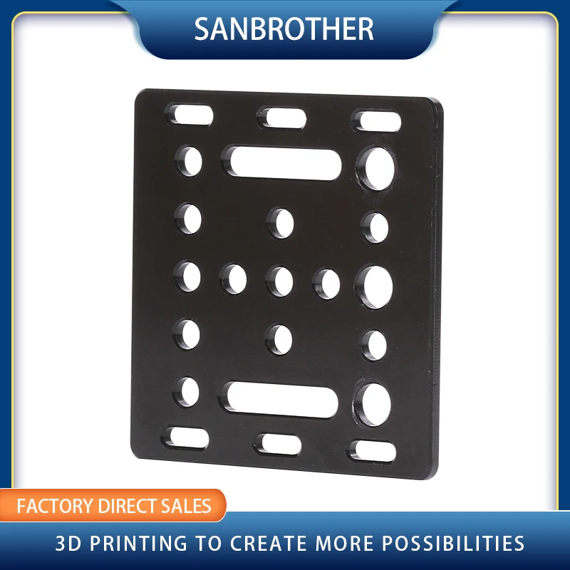 3D Printer Part Opensource V-Slot Gantry Plate 20mm Black Sand Blasting 65.5mmx65.5mmx3mm