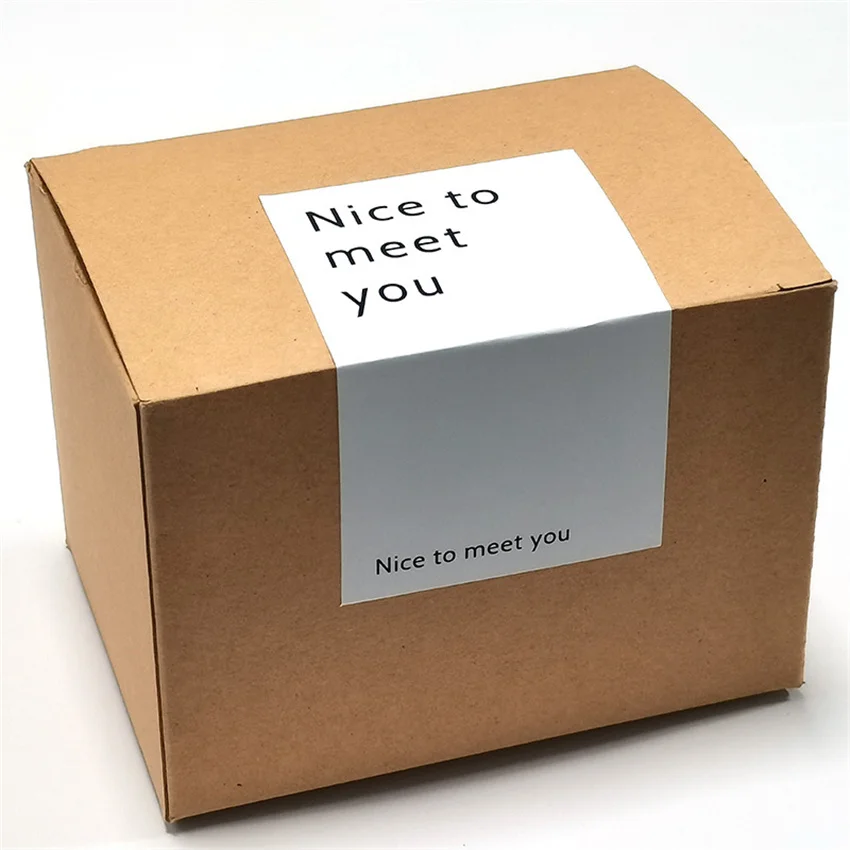 

50Pcs 6*10CM Nice To Meet You Thank You Stickers Rectangle Seal Label For Gift Box Package Baking Candy Wrapping Small Business