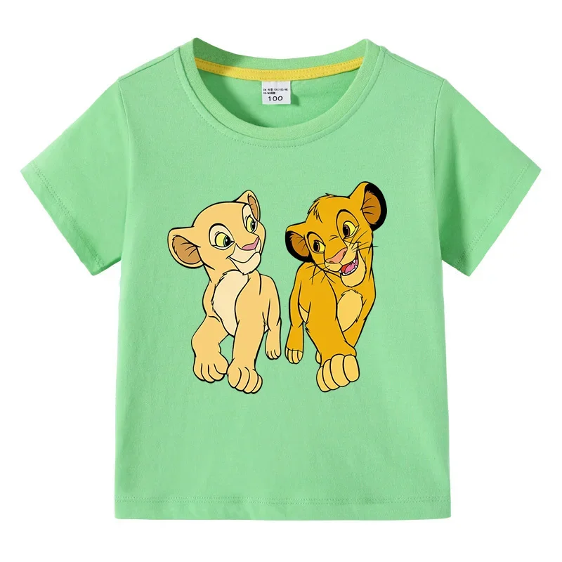 Potdemiel SummerThe Lion King Simba Printed Boys Cotton T Shirt Baby Girls Clothes Short Sleeve Tee Tops for 2-10 Years 3