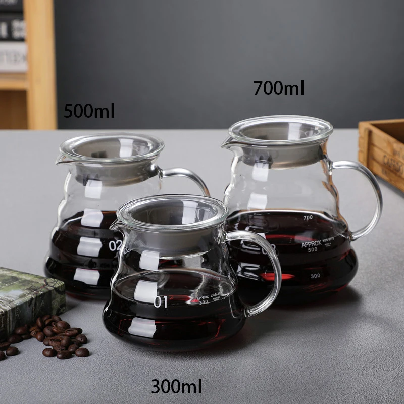 Coffee Pot 300/500/700ml coffee maker,coffee pot,coffee kettle Glass With Filter Drip Brewing Hot Brewer Cloud Shaped Kettle Coffee Brewer Utensils Clear Teapot