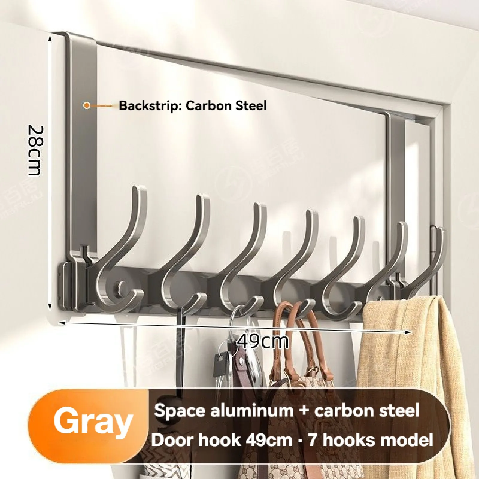 Over-the-Door Organizer Rack for Clothes, Coats, Hats, and Towels - Easy Installation