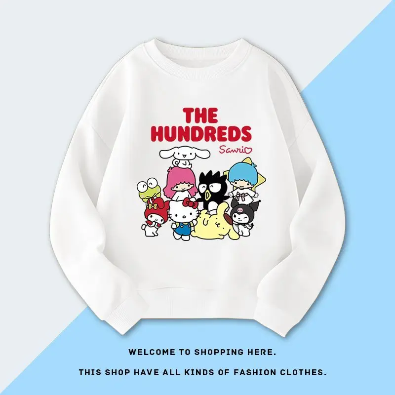 

Kuromi Cinnamoroll Anime Kawaii Children's Hoodie Clothing Cute Cartoon Spring Hello Kitty Long Sleeve Shirt Fashion Kids Toys