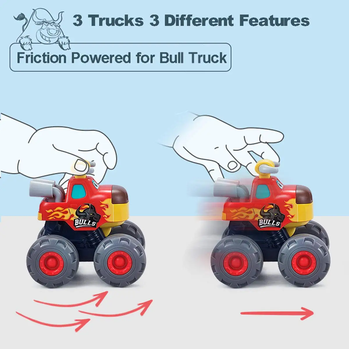 Friction Monster Trucks 2-Pack Set