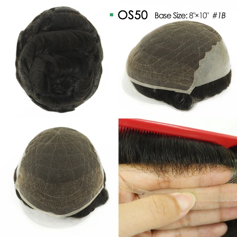Mono Lace and PU Mens Toupee Different Size and Base Wig For Men Indian Hair Men's Capillary Prothesis Toupee