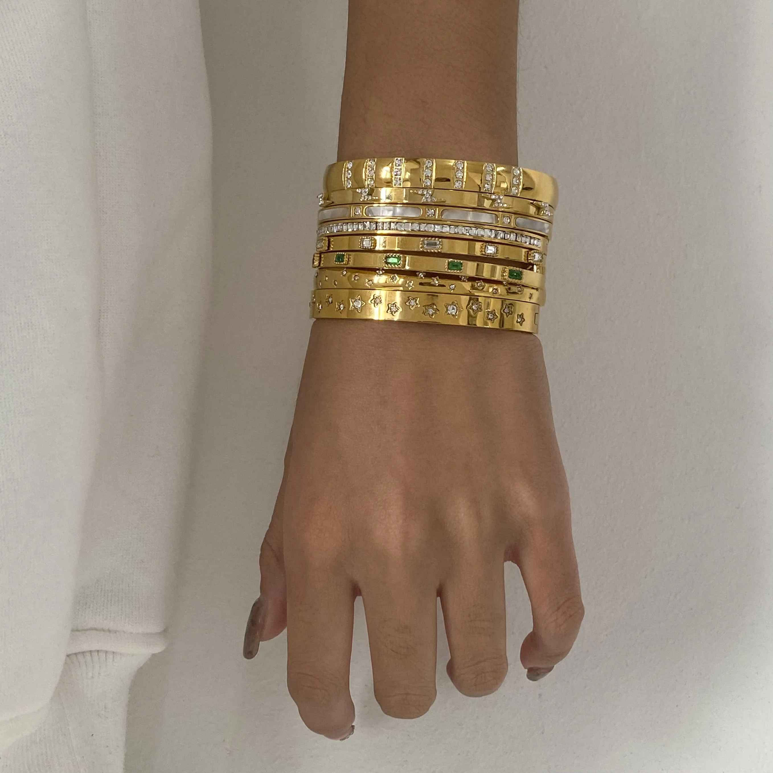 Uworld Caitlyn الحد الأدنى الزركون سوار نجمة مشبك...