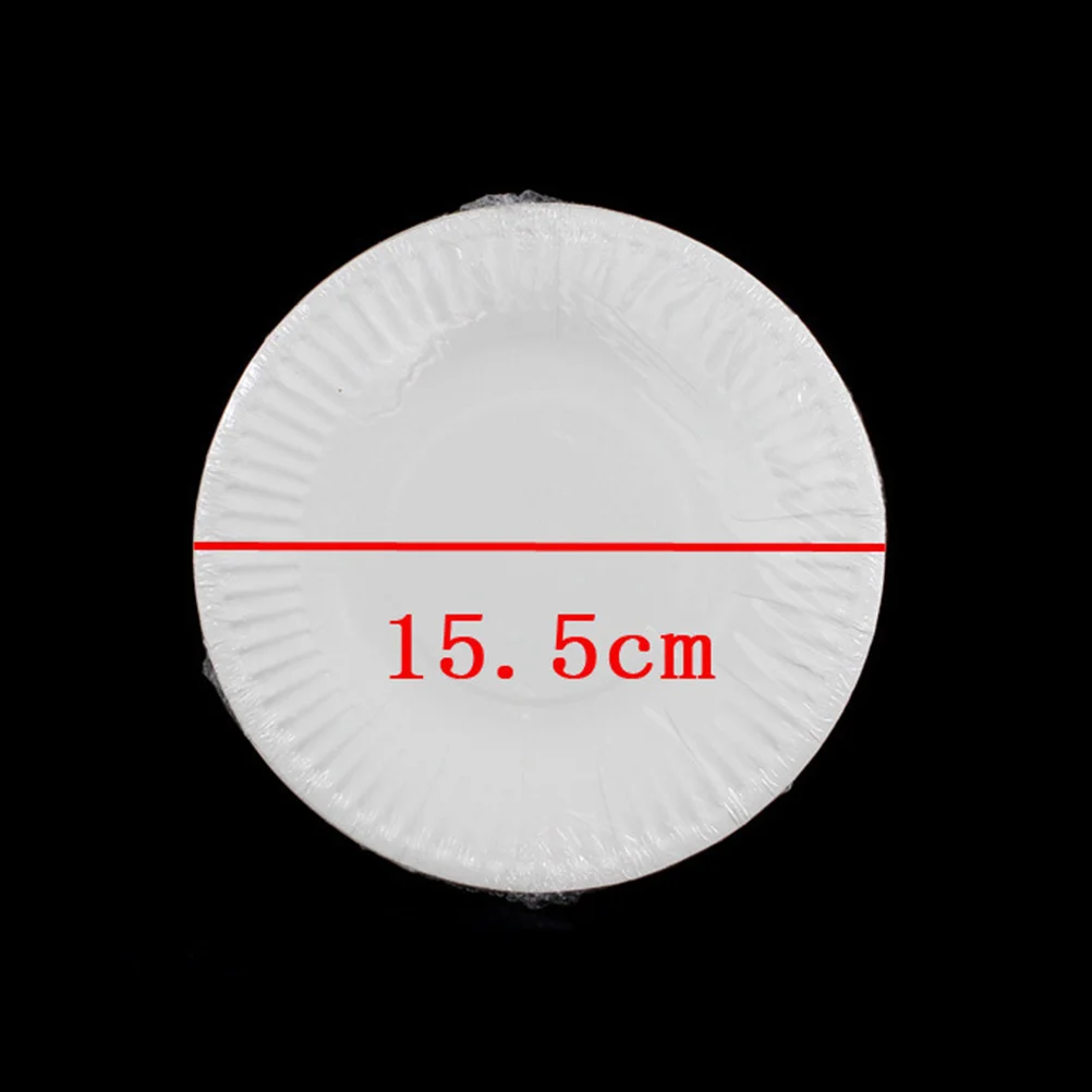 100 PCS Plastic Dish Plates Reusable Disposable Dishes Disposible White Paper Tray