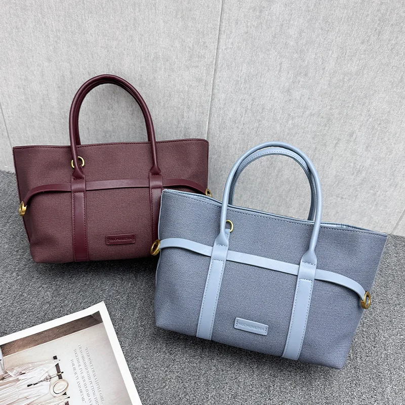 NEW Luxury Large Capacity pu Leather Tote Bag Women's Handbag Soft nylon Material Open Style Neutral Minimalist Trend