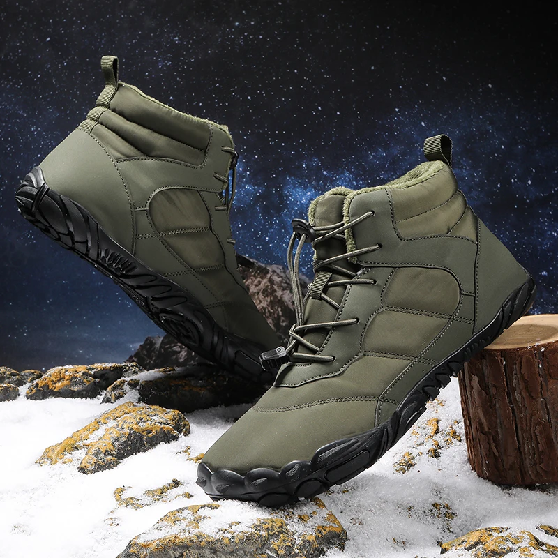 

Men Snow BareFoot Casual Shoes New Winter Booties Outdoor Work Shoes Ladies Warm Fur Men Ankle Shoes Male Snow Boots Big Size 49