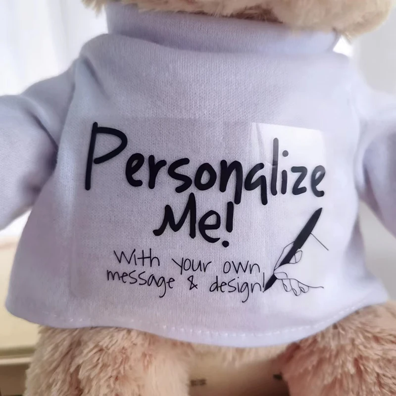 Customizable Teddy Bear with White T-Shirt, 11