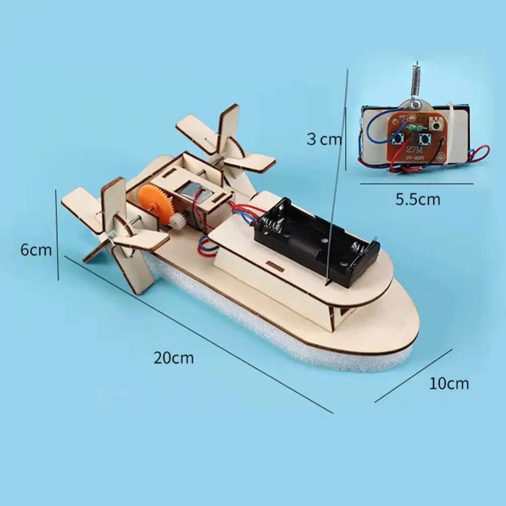 RC valties rinkinys DIY medinis 20cm - Modelis, kurį reikia surinkti