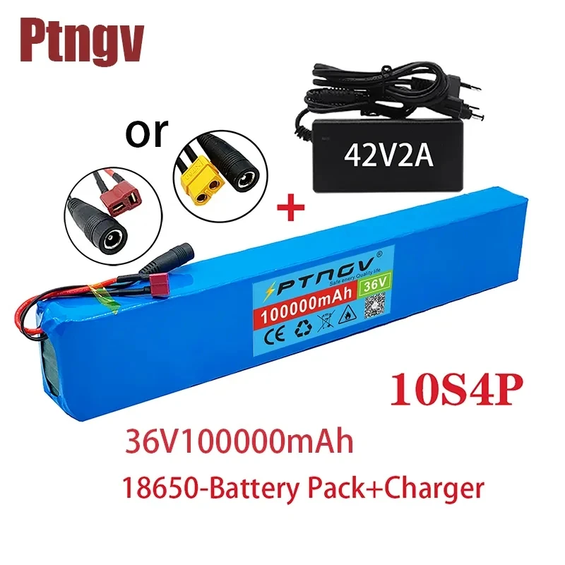 

New 18650 battery pack 10s4p 36V 100AH high power 600W, suitable for electric bicycle lithium battery with charger sales