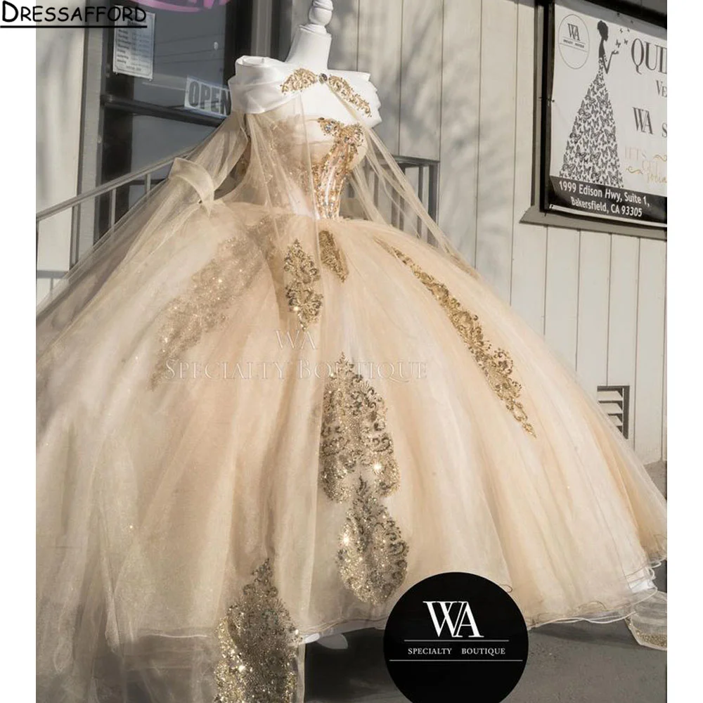 Elegancka świecąca księżniczka Off ramię suknie na Quinceanera koronkowa aplikacja kwiatowe koraliki słodka 16. suknia balowa Vestidos De