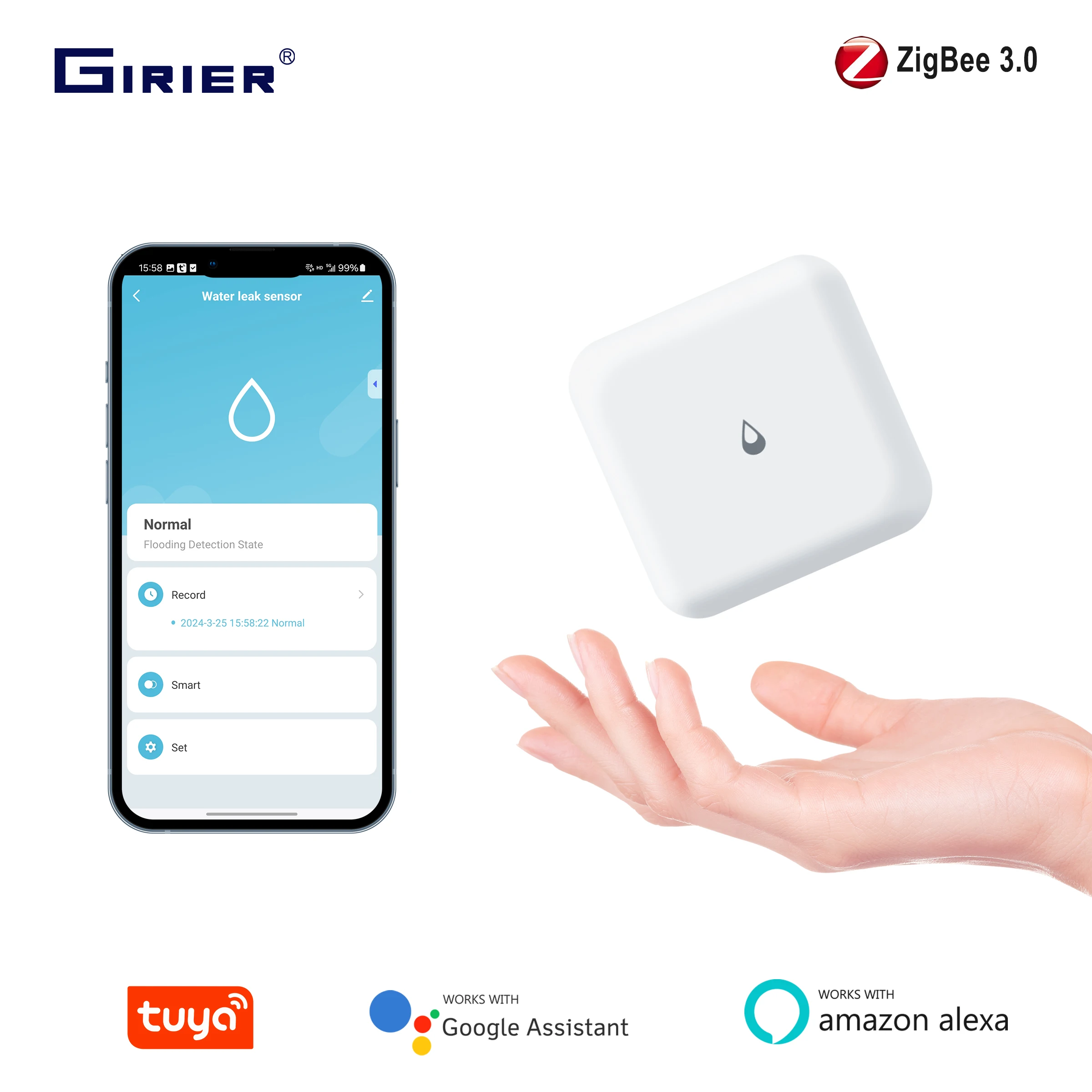 Рисунок 1 - Умный датчик утечки воды GIRIER Tuya ZigBee