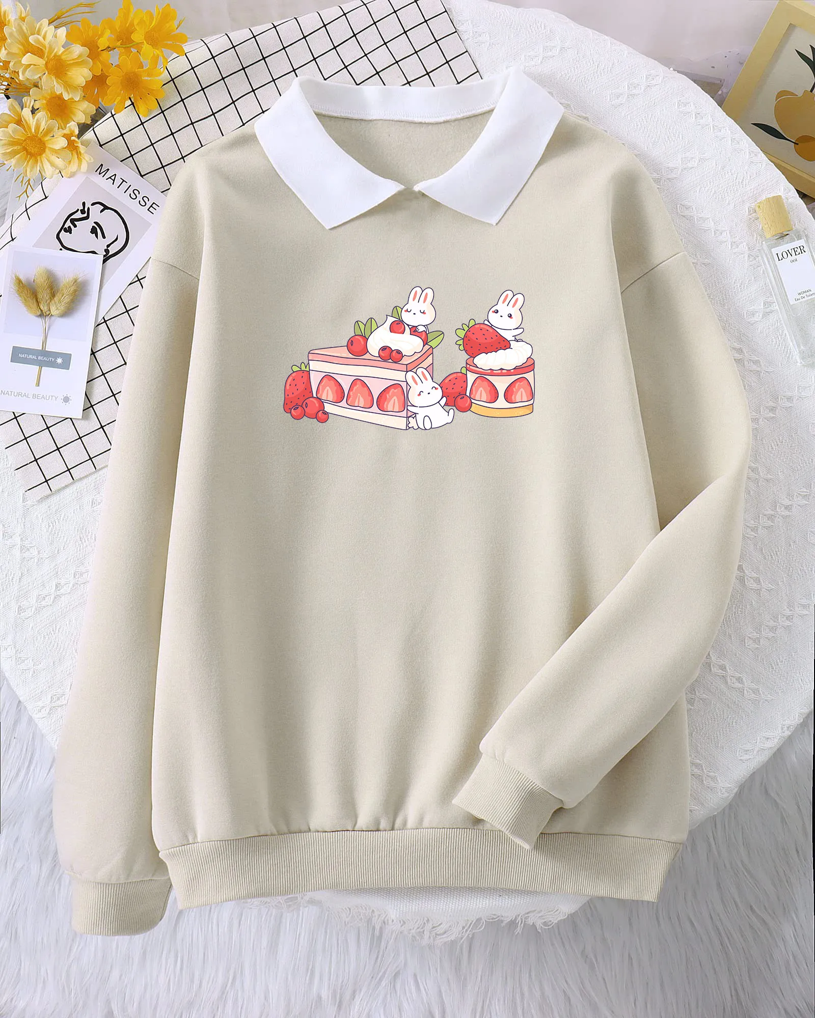 

Strawberry Bunny Cake Casual Sweatshirts Clothes