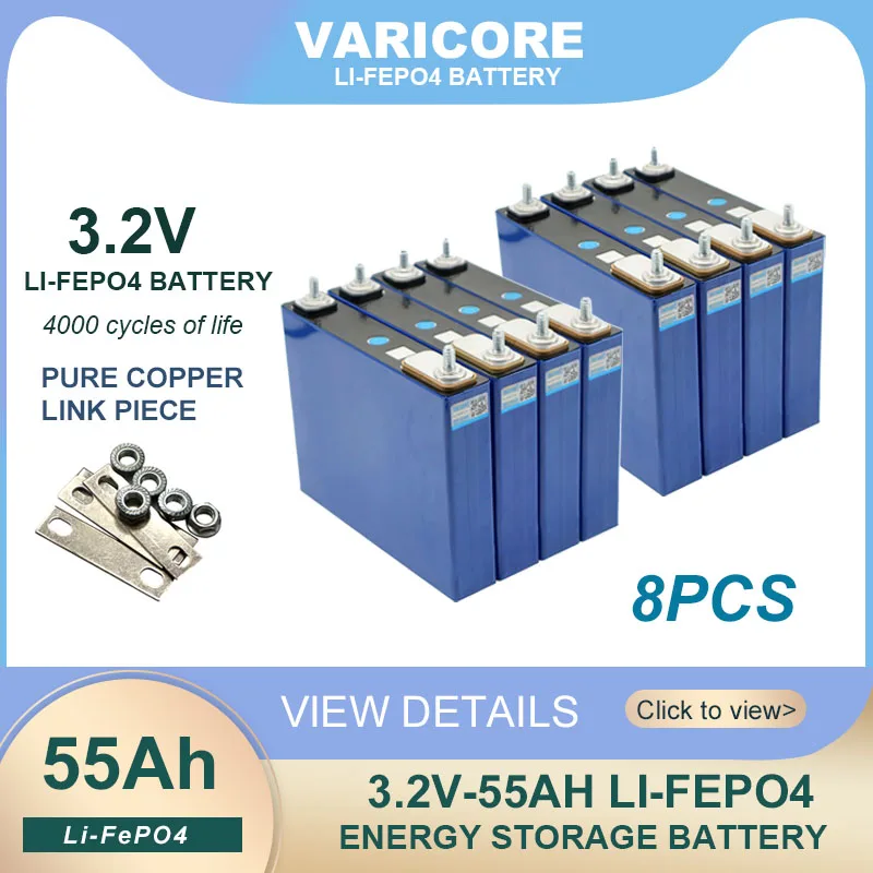 8pcs  3.2V LiFePO4 Battery 320AH 280ah 200ah 150ah 105ah DIY 12v 24V Automotive