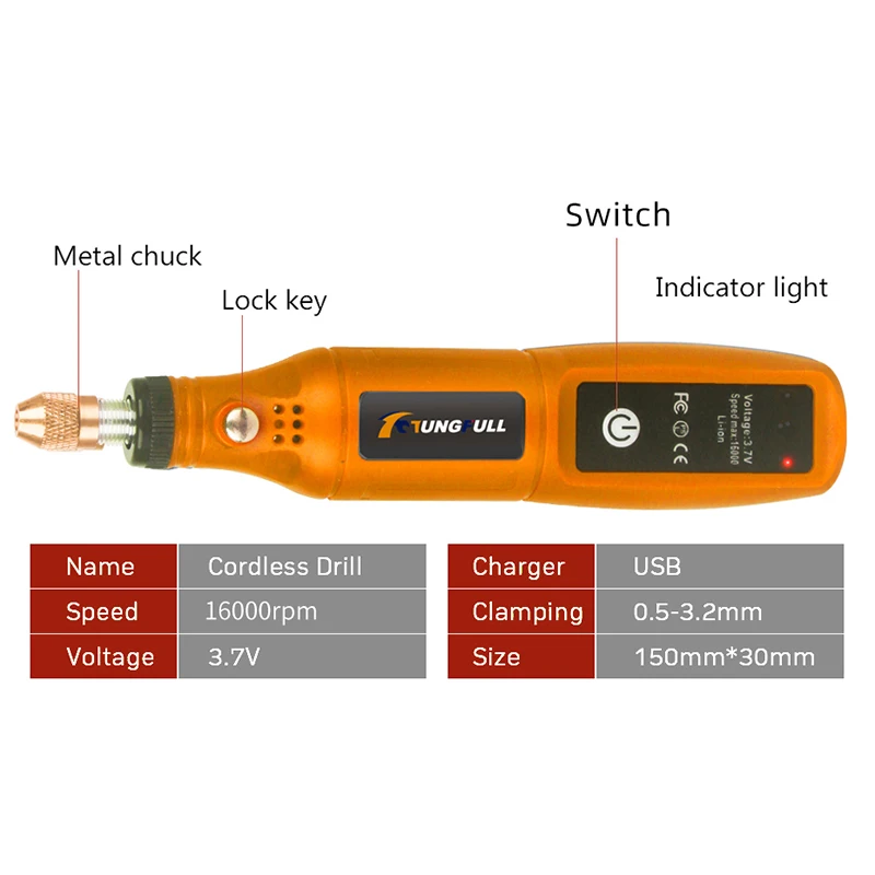 DIY Mini Rotary Tool USB Engraving Tool Dremel Tool Mini Grinder Machine Mini Wireless Drill Rechargeable Polishing Machine 4