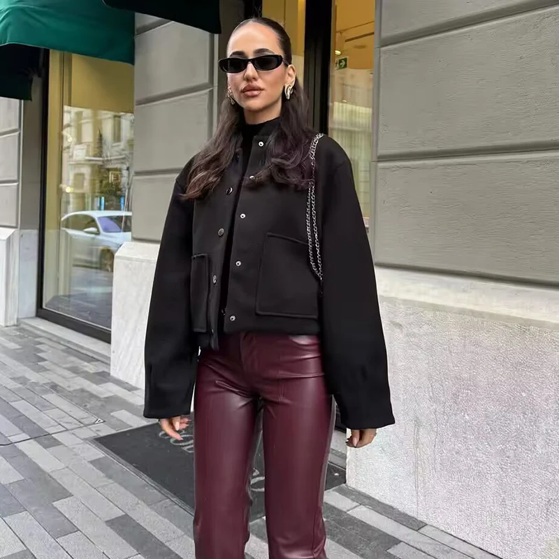 2025 Chic Casual Bomber Jackets For Women Long Sleeve Oversized Autumn Jacket Coats Fashion Streetwear New Outerwear ﻿