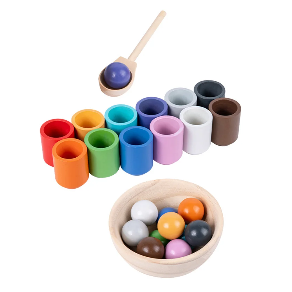 

Bead Toys Wooden Educational Color Matching Cup and Ball Plaything Baby Stacking Counting Sorting Kids Cognitive Toddler